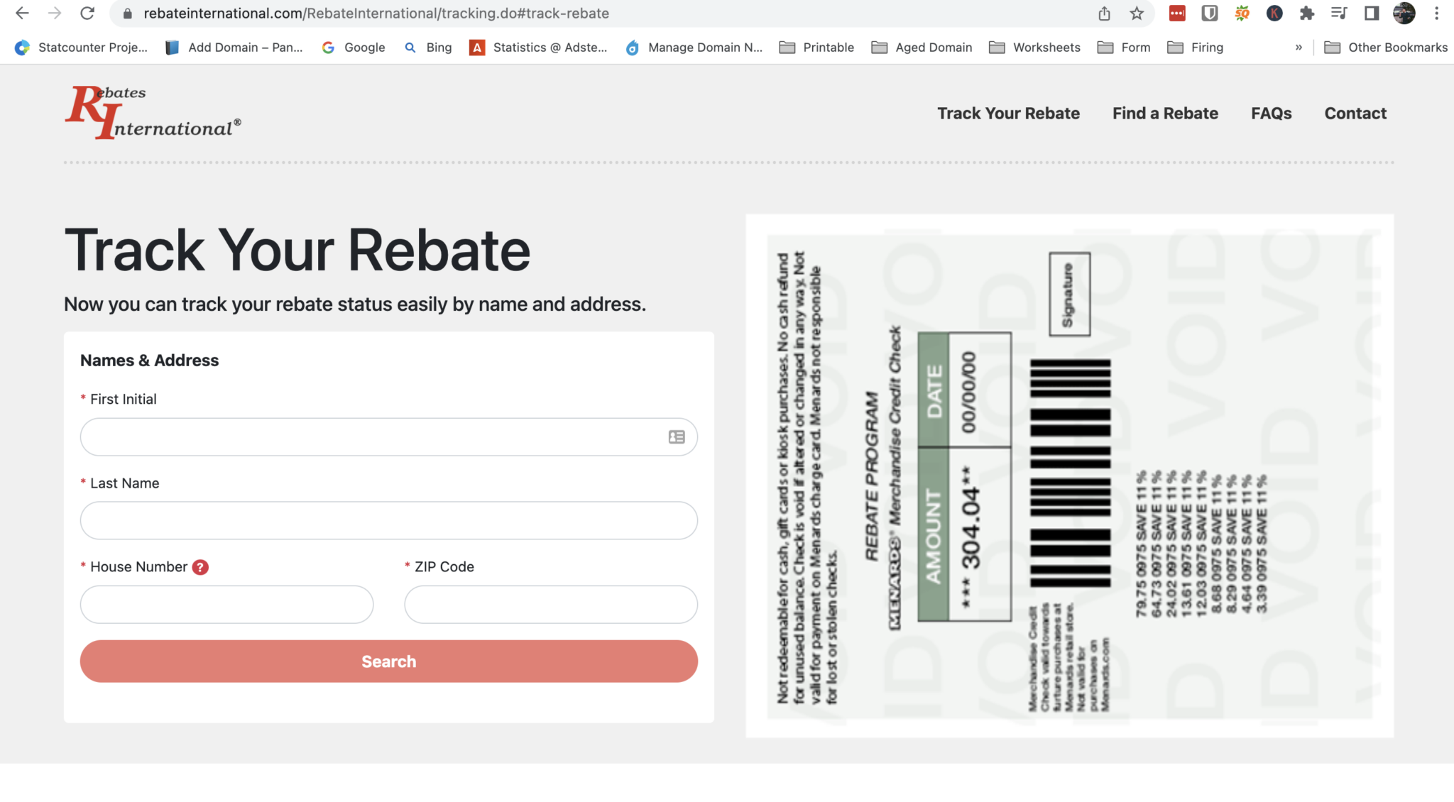 Tracking My Menards Rebate